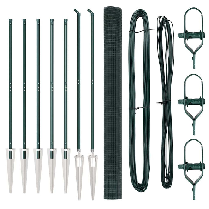 Recinzione con pali. Verde 1.6 x 10 m Acciaio 3352062