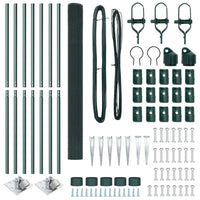 Recinzione con pali. Verde 1.6 x 10 m Acciaio 3352062