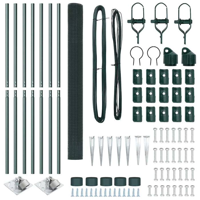 Recinzione con pali. Verde 1.6 x 10 m Acciaio 3352062