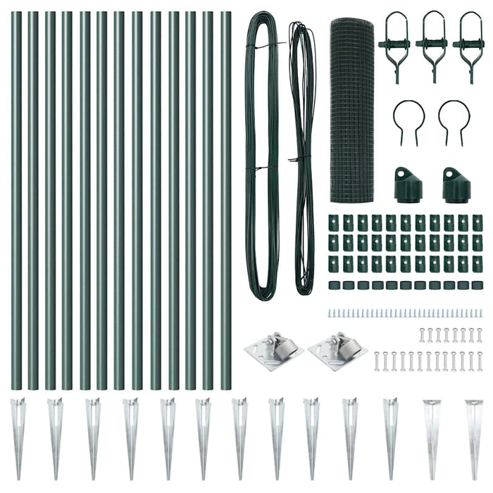 Recinzione con pali. Verde 0.4 x 25 m Acciaio 3352064