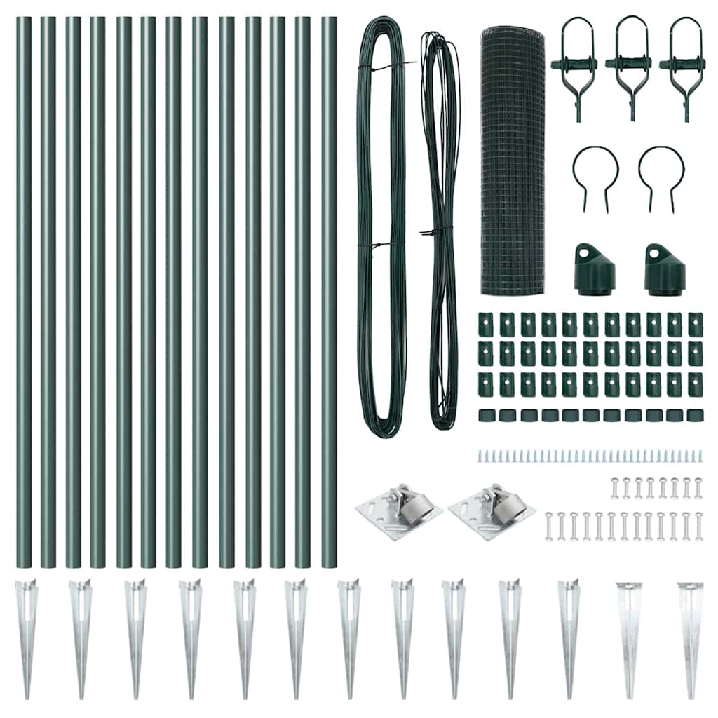 Recinzione con pali. Verde 0.4 x 25 m Acciaio 3352067