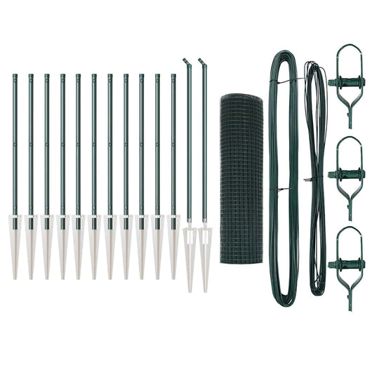 Recinzione con pali. Verde 0.8 x 25 m Acciaio 3352076