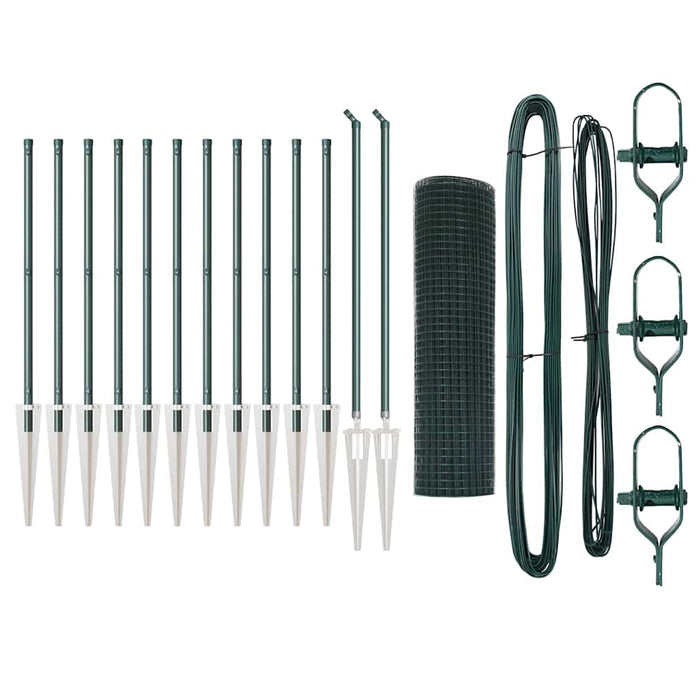 Recinzione con pali. Verde 0.8 x 25 m Acciaio 3352076