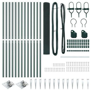Recinzione con pali. Verde 1.2 x 25 m Acciaio 3352086