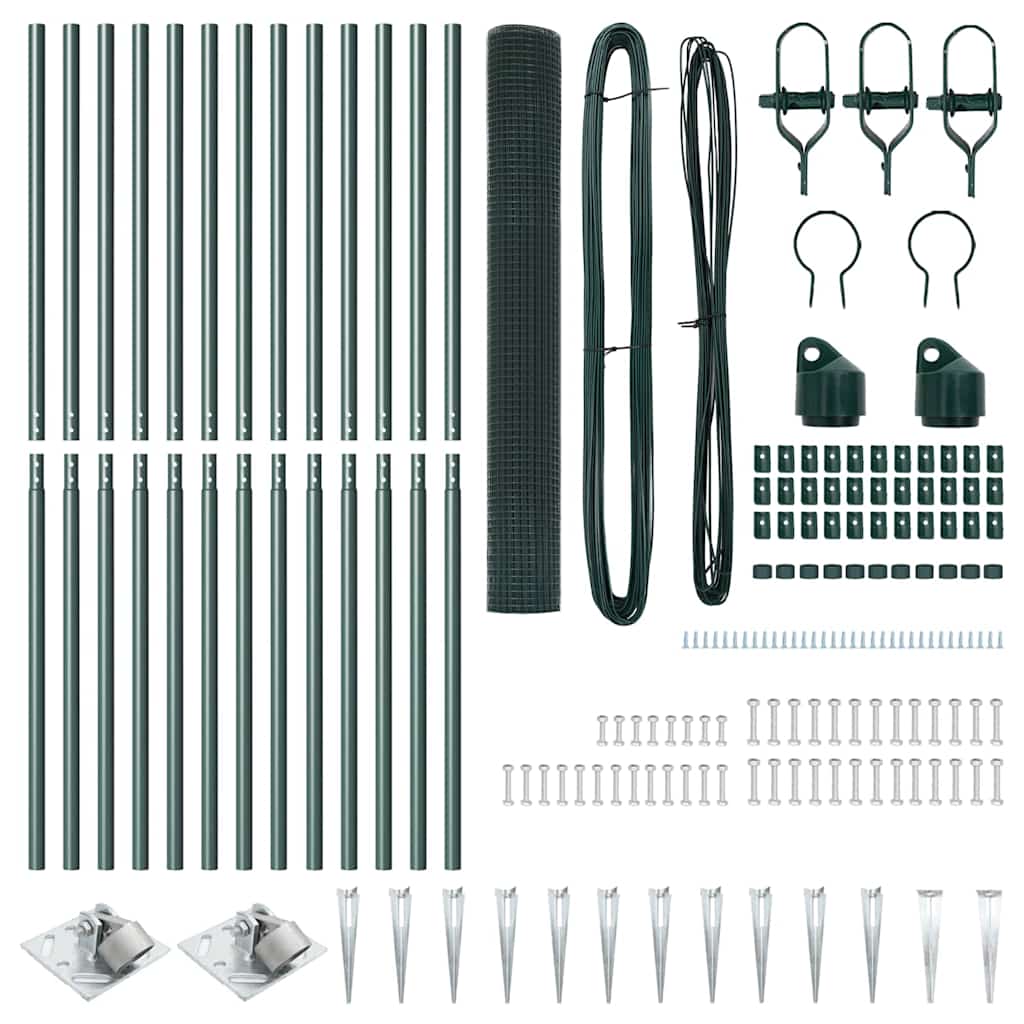 Recinzione con pali. Verde 1.2 x 25 m Acciaio 3352087
