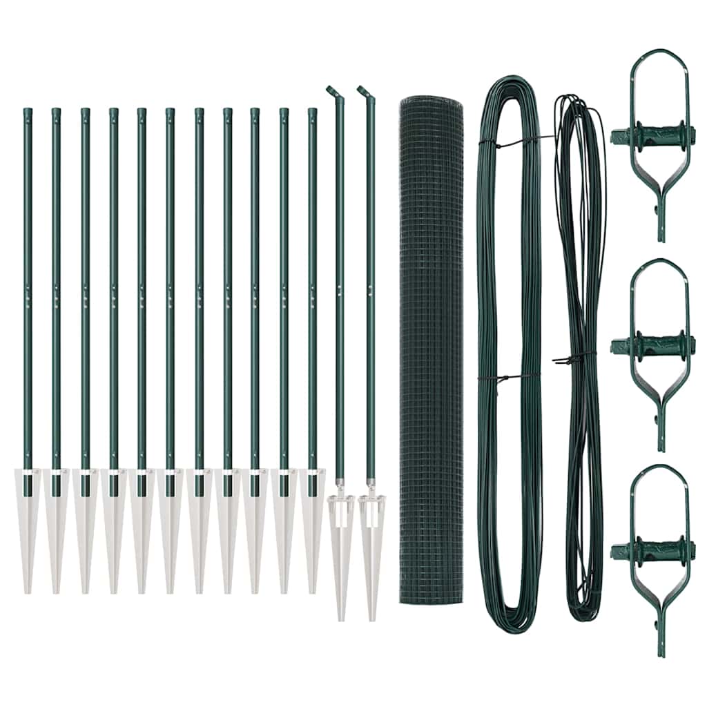 Recinzione con pali. Verde 1.4 x 25 m Acciaio 3352088