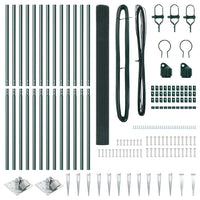 Recinzione con pali. Verde 1.5 x 25 m Acciaio 3352094