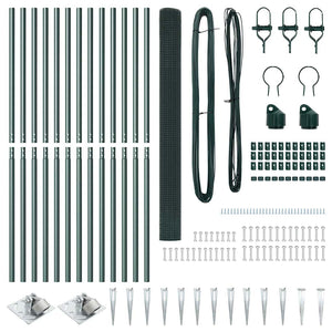 Recinzione con pali. Verde 1.5 x 25 m Acciaio 3352095