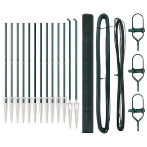 Recinzione con pali. Verde 1.6 x 25 m Acciaio 3352096