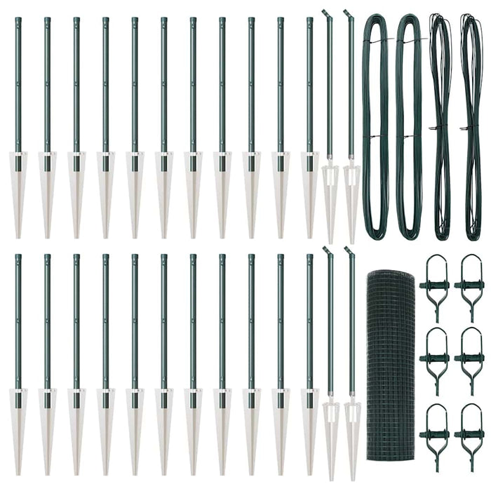 Recinzione con pali. Verde 0.4 x 50 m Acciaio 3352101