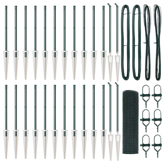 Recinzione con pali. Verde 1 x 50 m Acciaio 3352115