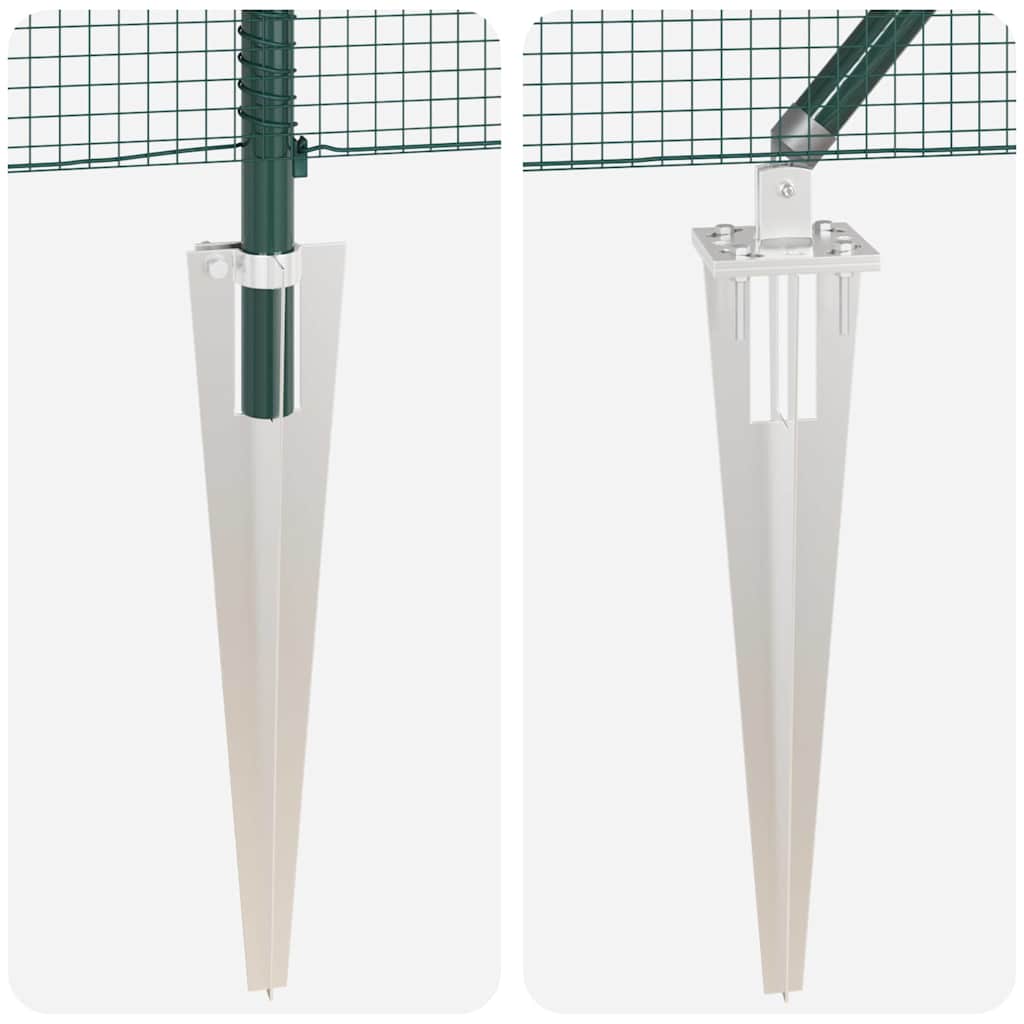 Recinzione con pali. Verde 1 x 50 m Acciaio 3352116