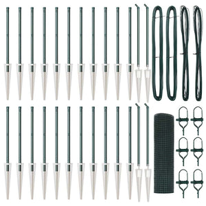 Recinzione con pali. Verde 1 x 50 m Acciaio 3352118