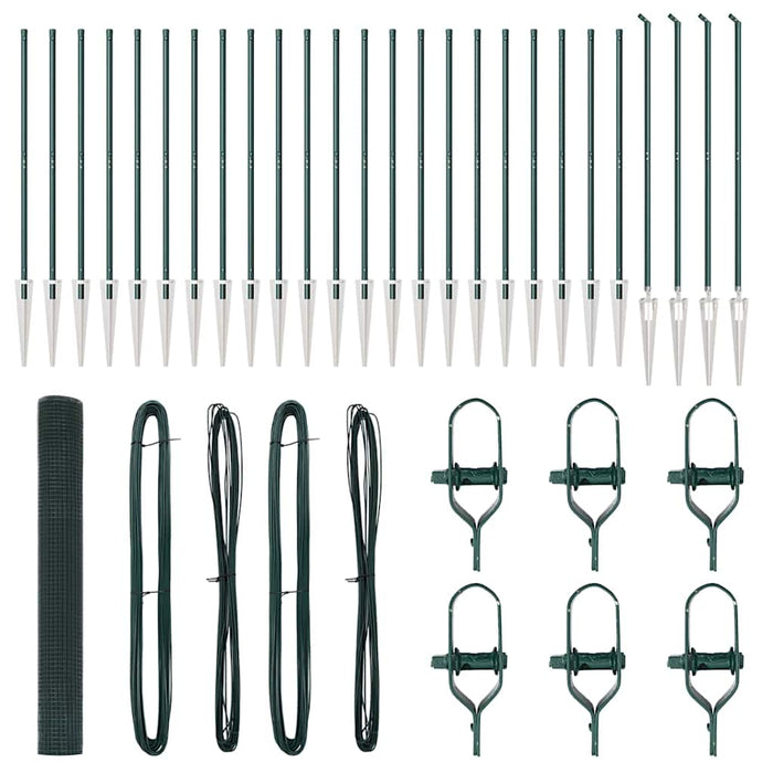 Recinzione con pali. Verde 1.2 x 50 m Acciaio 3352119