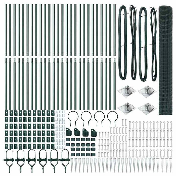 Recinzione con pali. Verde 1.2 x 50 m Acciaio 3352119