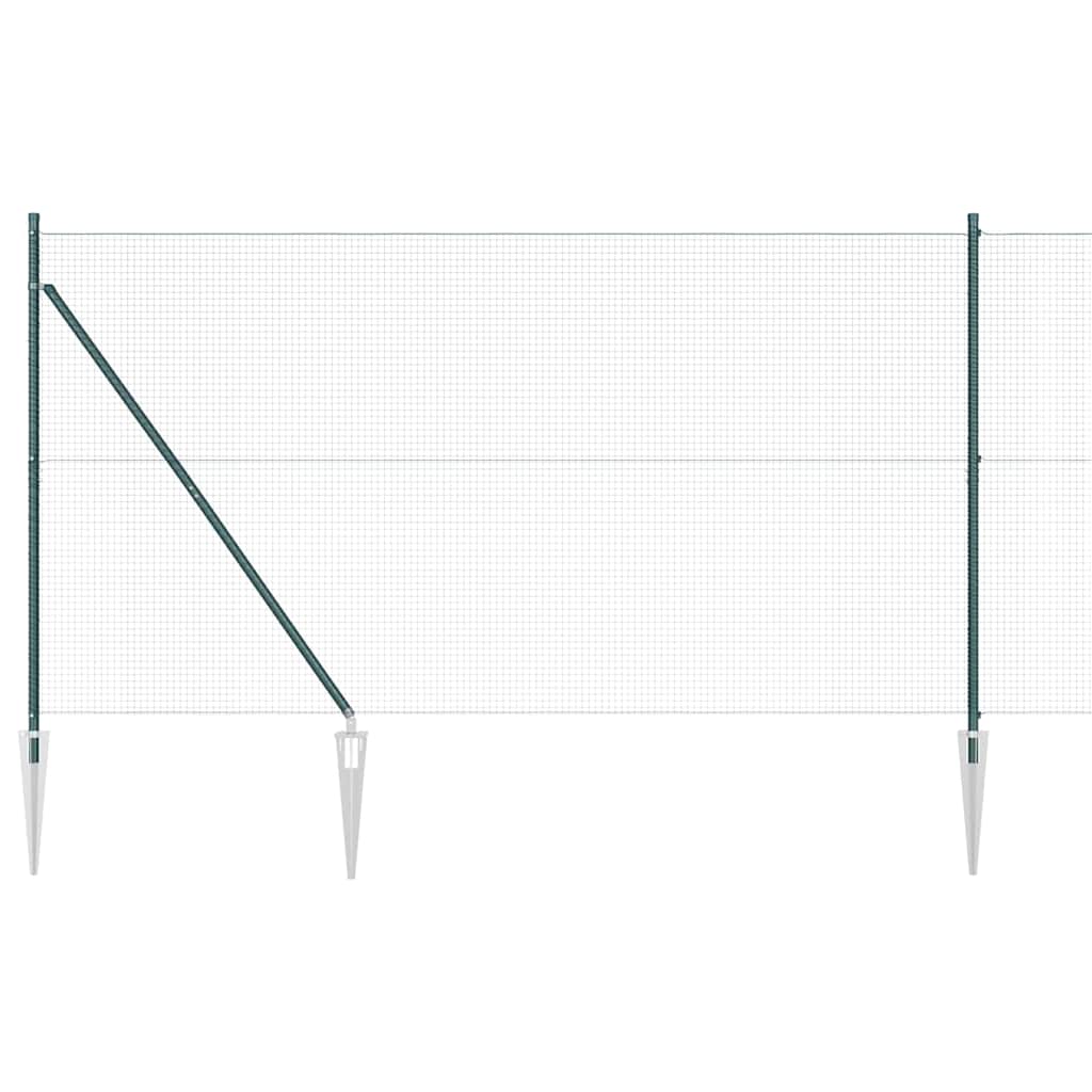Recinzione con pali. Verde 1.4 x 50 m Acciaio 3352125