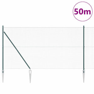 Recinzione con pali. Verde 1.4 x 50 m Acciaio 3352125