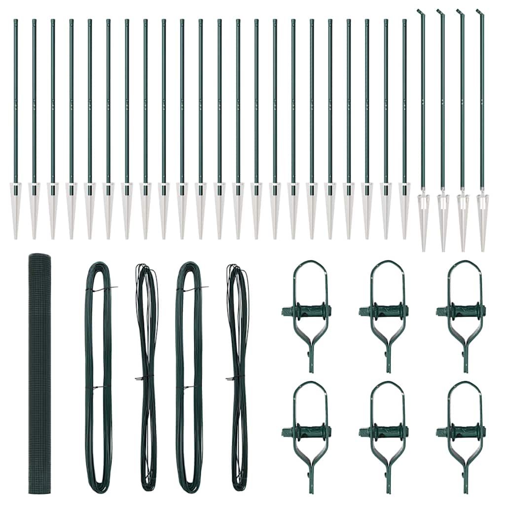 Recinzione con pali. Verde 1.5 x 50 m Acciaio 3352127