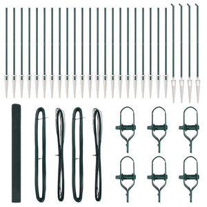 Recinzione con pali. Verde 1.5 x 50 m Acciaio 3352127