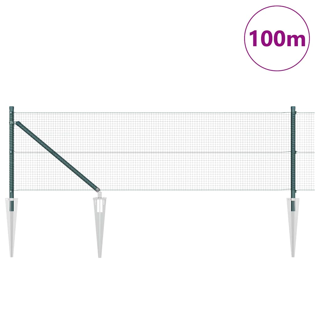 Recinzione con pali. Verde 0.6 x 100 m Acciaio 3352138