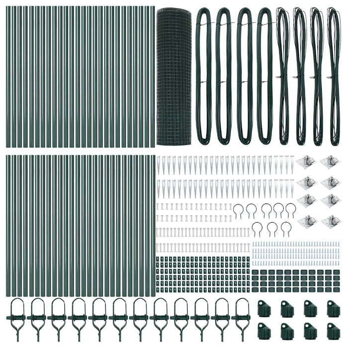 Recinzione con pali. Verde 0.8 x 100 m Acciaio 3352141