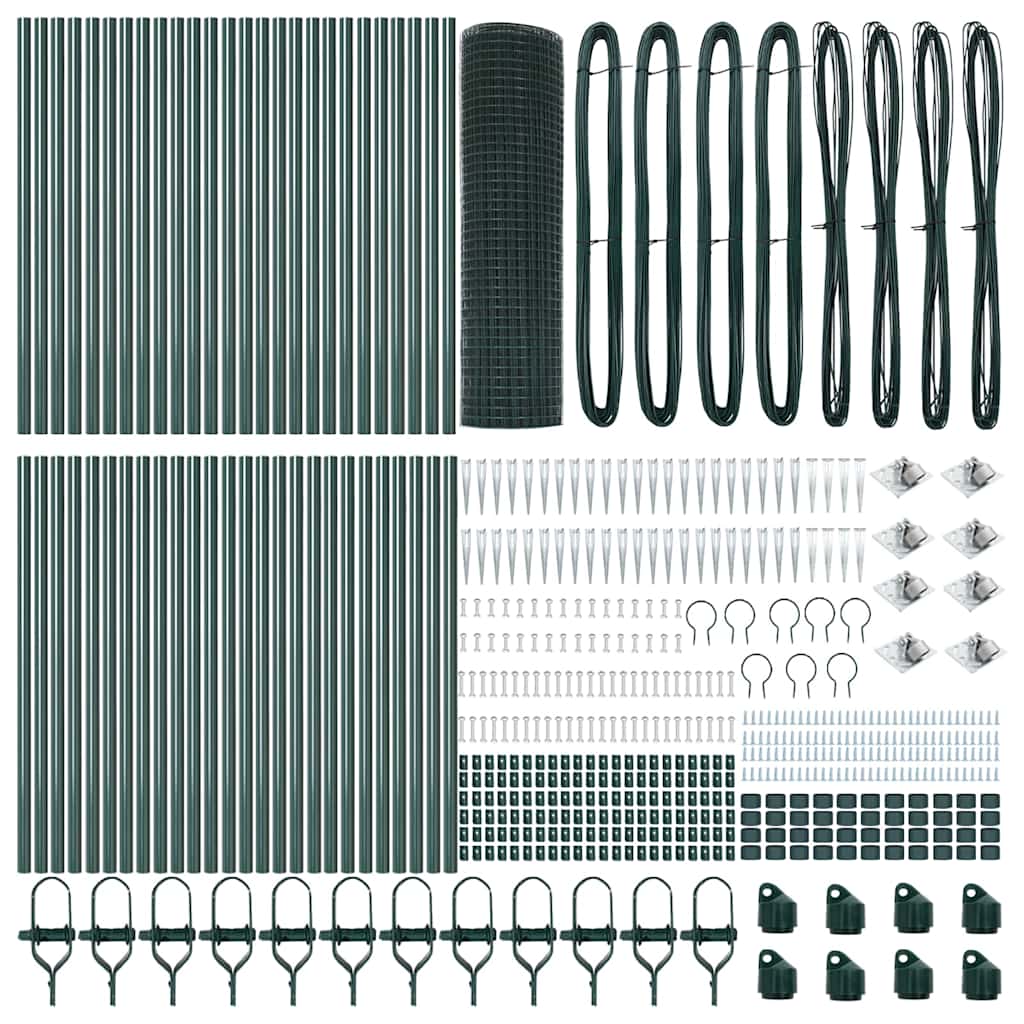 Recinzione con pali. Verde 0.8 x 100 m Acciaio 3352142