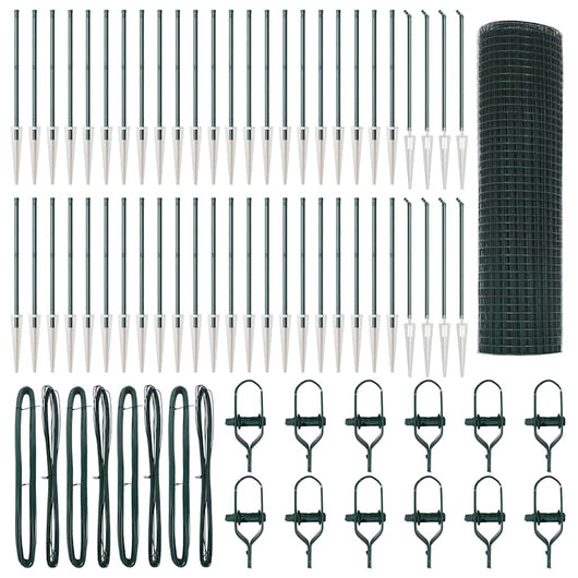 Recinzione con pali. Verde 0.8 x 100 m Acciaio 3352144