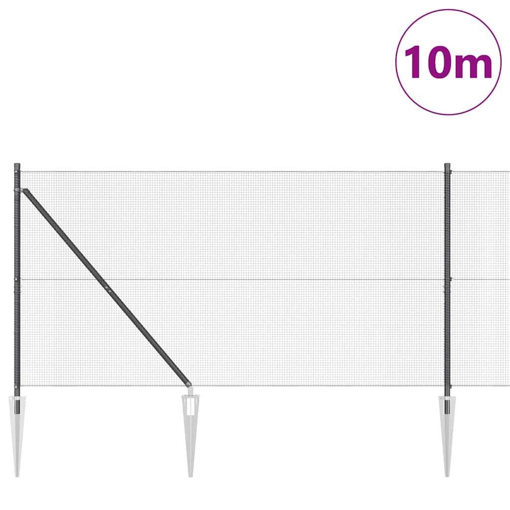 Recinzione con pali. Grigio 1.2 x 10 m Acciaio 3352167