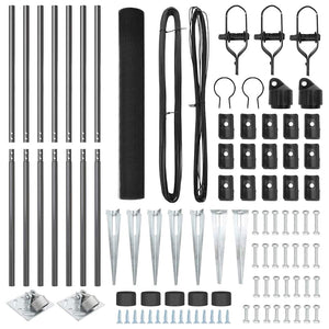 Recinzione con pali. Grigio 1.2 x 10 m Acciaio 3352170