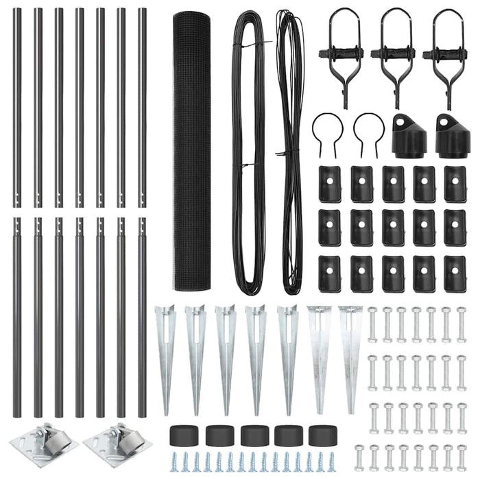 Recinzione con pali. Grigio 1.2 x 10 m Acciaio 3352170