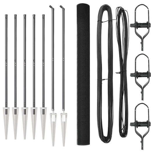 Recinzione con pali. Grigio 1.5 x 10 m Acciaio 3352178