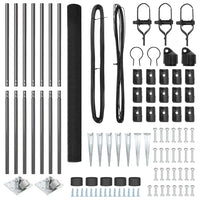 Recinzione con pali. Grigio 1.6 x 10 m Acciaio 3352179