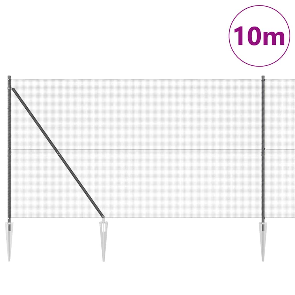 Recinzione con pali. Grigio 1.6 x 10 m Acciaio 3352179