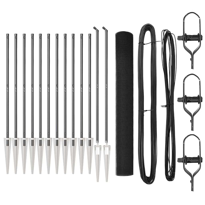 Recinzione con pali. Grigio 1.4 x 25 m Acciaio 3352206