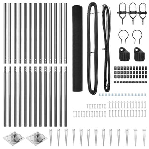 Recinzione con pali. Grigio 1.4 x 25 m Acciaio 3352207