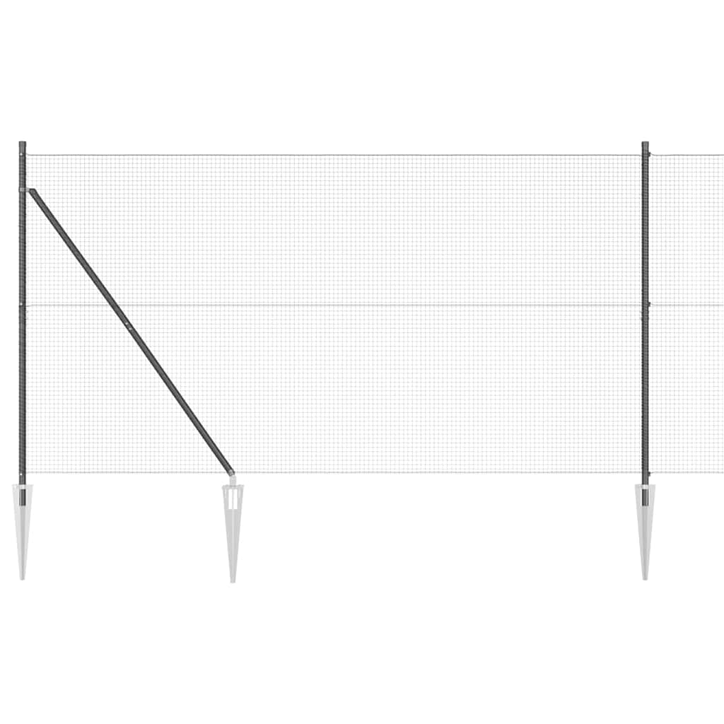 Recinzione con pali. Grigio 1.5 x 25 m Acciaio 3352212