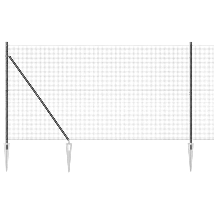 Recinzione con pali. Grigio 1.5 x 25 m Acciaio 3352212