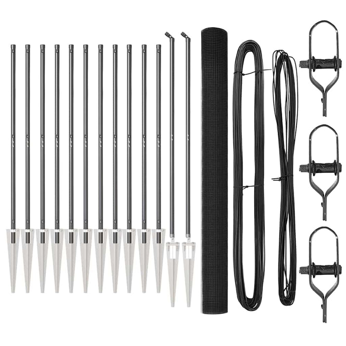 Recinzione con pali. Grigio 1.5 x 25 m Acciaio 3352212