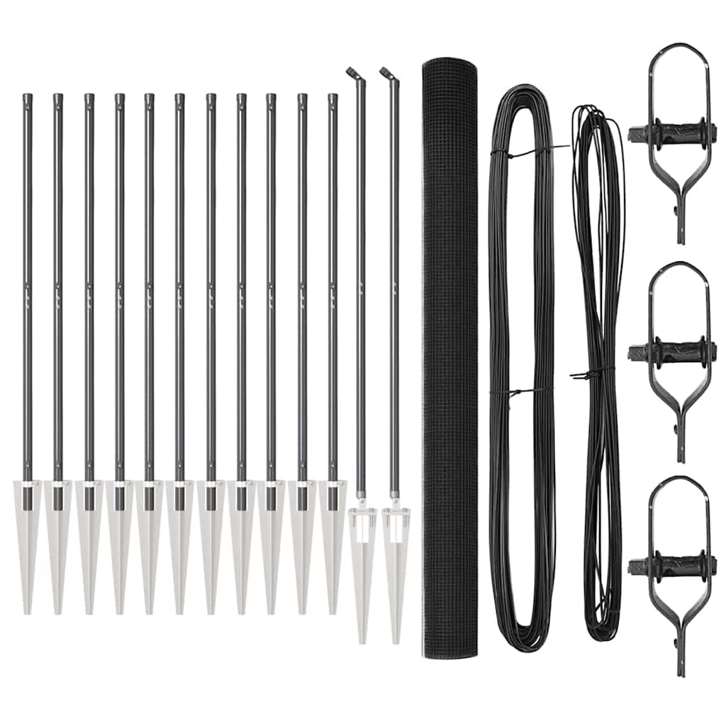 Recinzione con pali. Grigio 1.6 x 25 m Acciaio 3352215