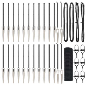 Recinzione con pali. Grigio 0.6 x 50 m Acciaio 3352225