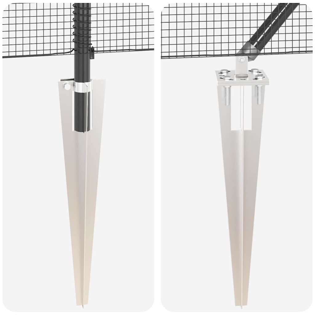 Recinzione con pali. Grigio 1.4 x 50 m Acciaio 3352241