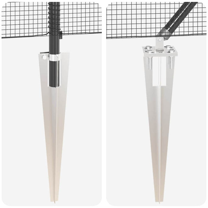 Recinzione con pali. Grigio 1.4 x 50 m Acciaio 3352241