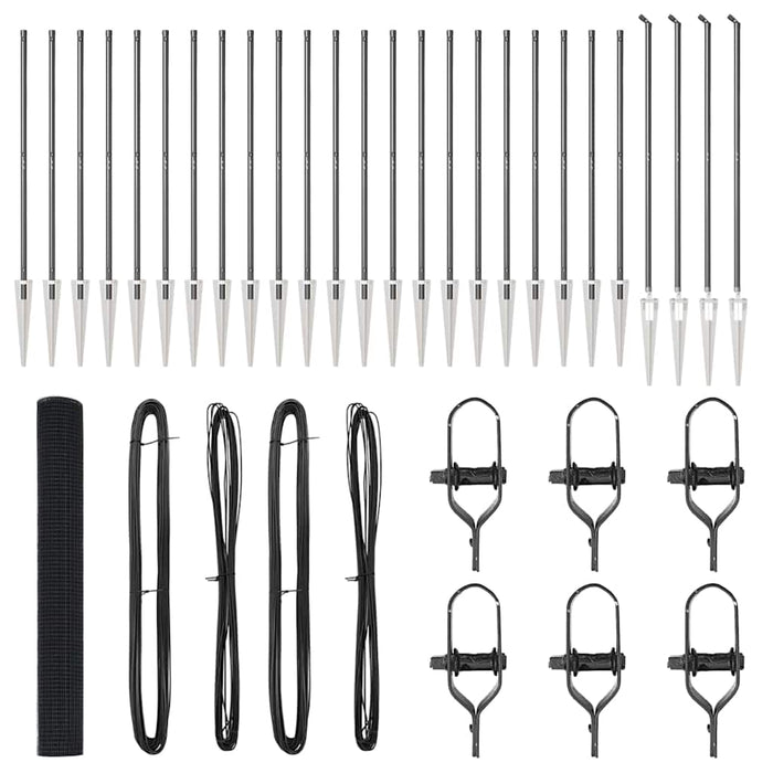 Recinzione con pali. Grigio 1.4 x 50 m Acciaio 3352241