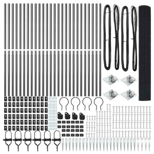 Recinzione con pali. Grigio 1.4 x 50 m Acciaio 3352241