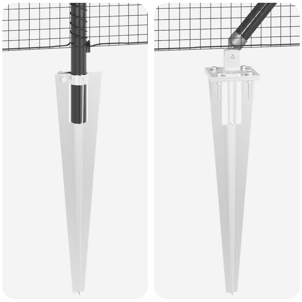 Recinzione con pali. Grigio 1.4 x 50 m Acciaio 3352243