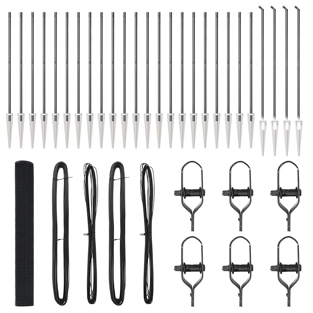 Recinzione con pali. Grigio 1.4 x 50 m Acciaio 3352243