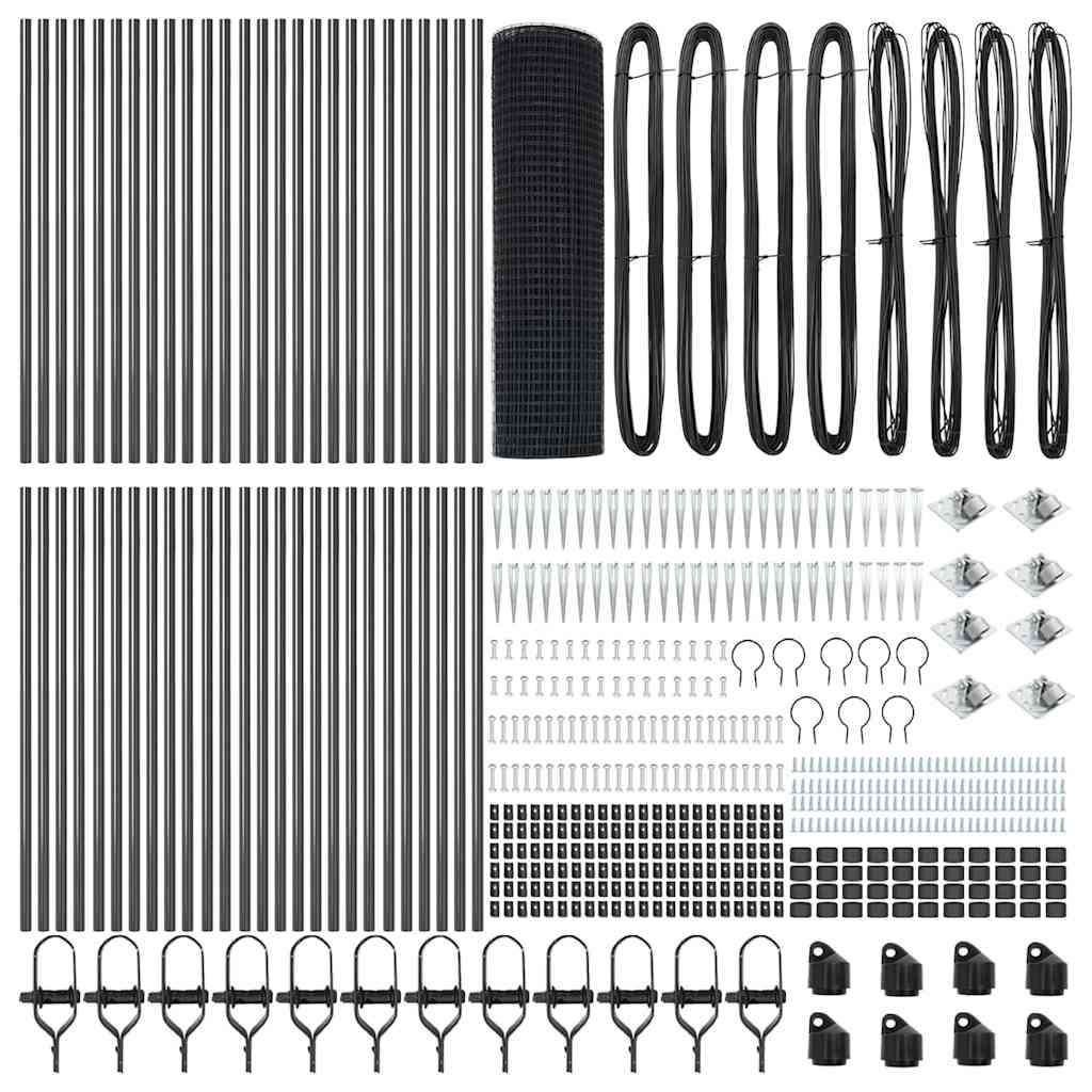 Recinzione con pali. Grigio 0.4 x 100 m Acciaio 3352248