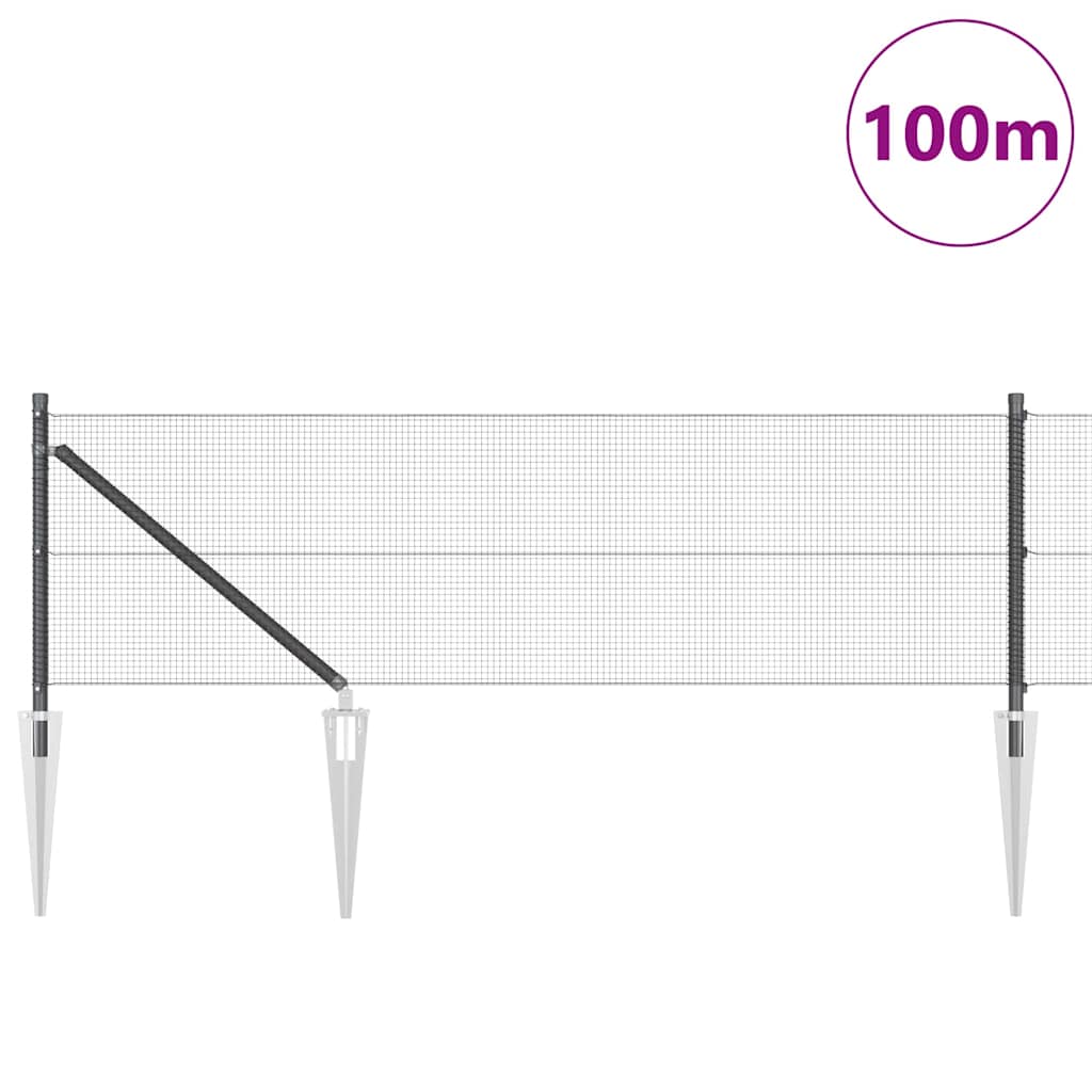 Recinzione con pali. Grigio 0.5 x 100 m Acciaio 3352251