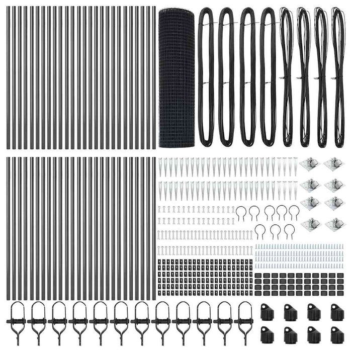 Recinzione con pali. Grigio 0.5 x 100 m Acciaio 3352254