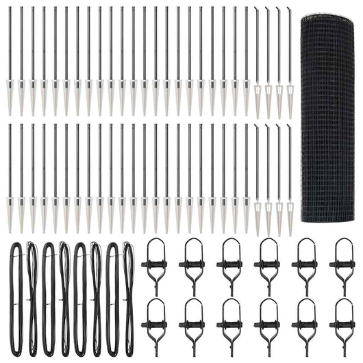 Recinzione con pali. Grigio 1 x 100 m Acciaio 3352264